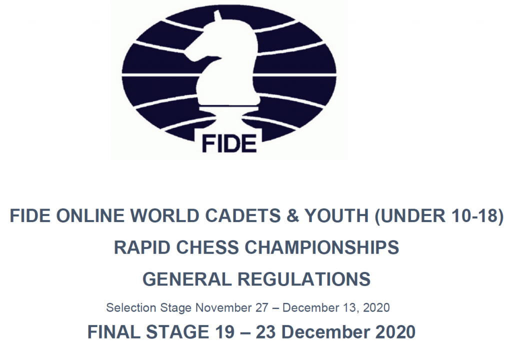 FIDE Online Cadets & Youth Rapid World Cup announced