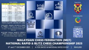 National Rapid & Blitz Chess Championship 2025 – 6-7 December at KL Gateway Mall - Registration Open